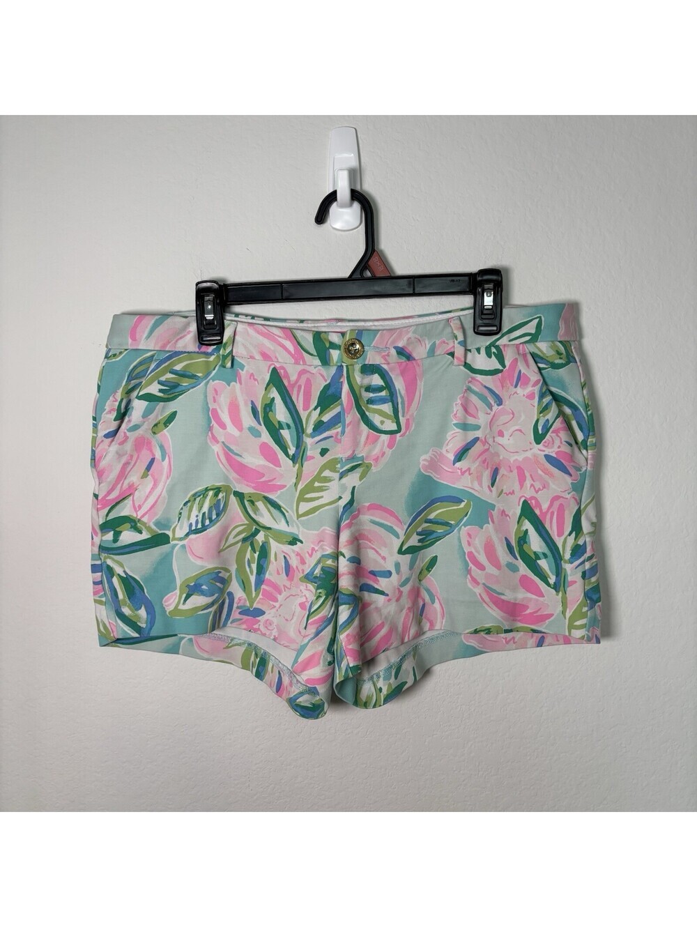Lilly Pulitzer Callahan Knit Shorts Totally Blossom Women 12 Resort Summer Beach